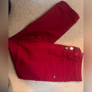 Women's Mid-rise Red Skinny Jeans